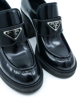 Prada Heeled Platform Loafers, 37.5 Accessory arcadeshops.com