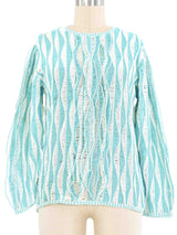 Turquoise Wave Crochet Top Top arcadeshops.com