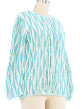 Turquoise Wave Crochet Top Top arcadeshops.com