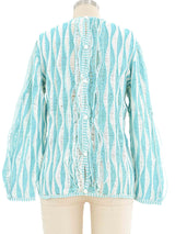 Turquoise Wave Crochet Top Top arcadeshops.com