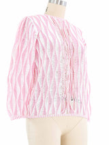 Pink Wave Crochet Top Top arcadeshops.com