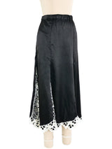 Black Satin And Crochet Skirt Bottom arcadeshops.com