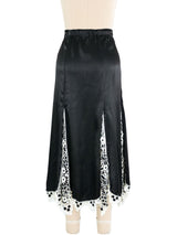 Black Satin And Crochet Skirt Bottom arcadeshops.com