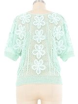 Seafoam Floral Crochet Top Top arcadeshops.com