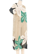 Natural Crochet Floral Midi Dress Dress arcadeshops.com