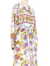 1970s Quilted Floral Hostess Dress Dress arcadeshops.com