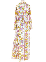 1970s Quilted Floral Hostess Dress Dress arcadeshops.com