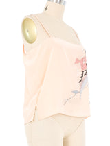 Blush Scallop Edge Silk Tank Top arcadeshops.com