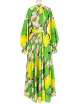 1960s David Butler Pop Art Floral Chiffon Maxi Dress Dress arcadeshops.com