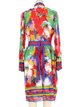 Pauline Trigere Watercolor Cotton Gauze Dress Dress arcadeshops.com