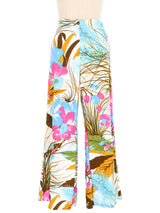 1970s Pink And Blue Tulip Pantsuit Suit arcadeshops.com