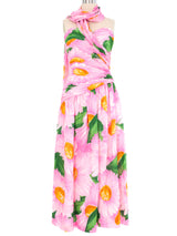Diane Dickinson Pink Daisy Strapless Chiffon Dress Dress arcadeshops.com