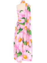 Diane Dickinson Pink Daisy Strapless Chiffon Dress Dress arcadeshops.com