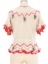 Ruffle Trimmed Crochet Top Top arcadeshops.com