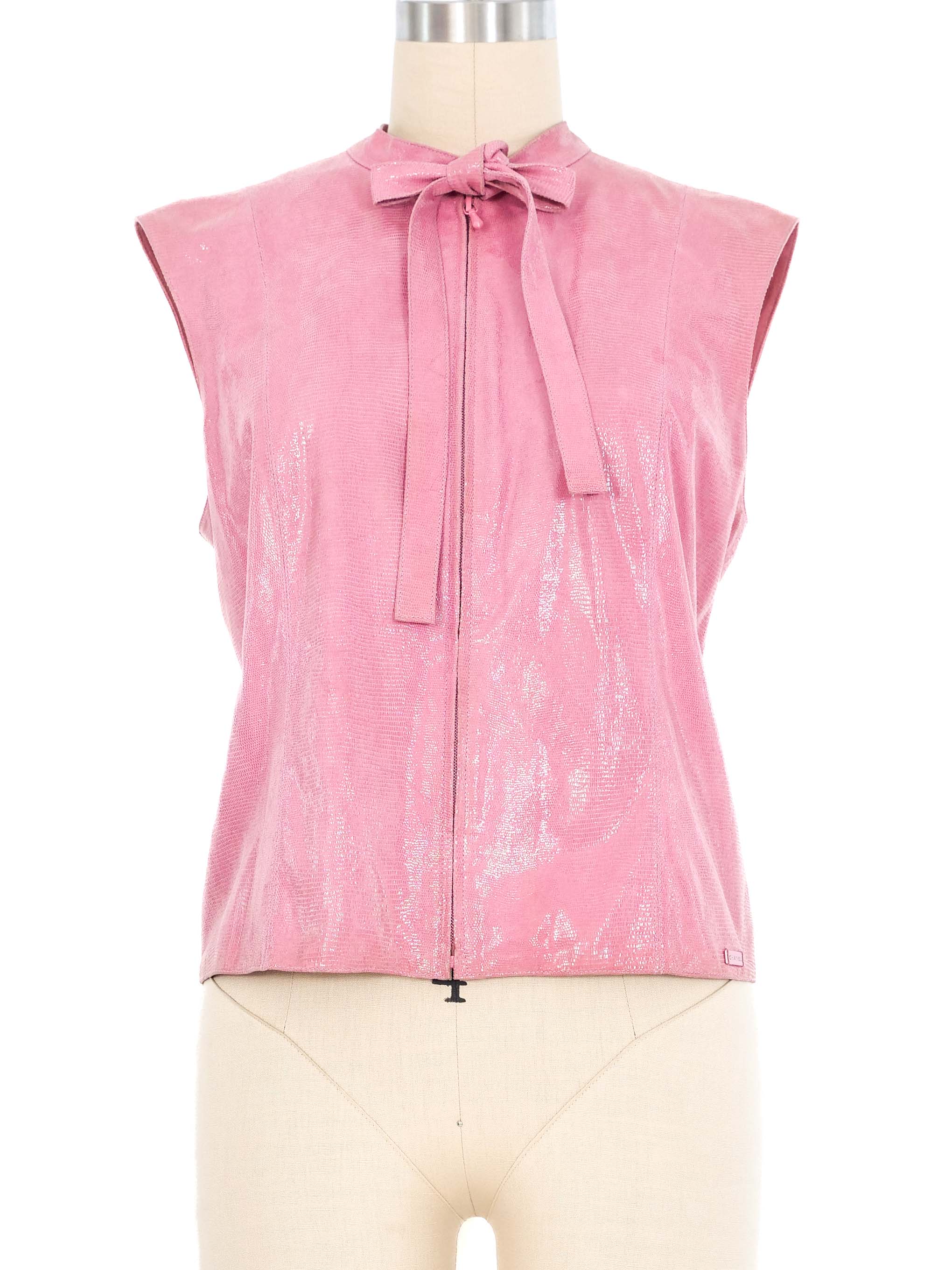 2001 Chanel Pink Leather Top