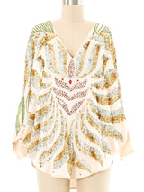 Sequin Embellished Batwing Top Top arcadeshops.com