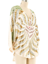 Sequin Embellished Batwing Top Top arcadeshops.com