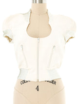 Mugler Activ Sequin Embellished Crop Jacket Top arcadeshops.com