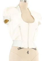 Mugler Activ Sequin Embellished Crop Jacket Top arcadeshops.com