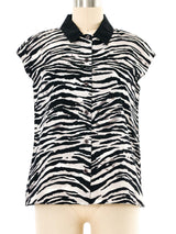 2019 Prada Zebra Sleeveless Top Top arcadeshops.com