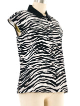 2019 Prada Zebra Sleeveless Top Top arcadeshops.com