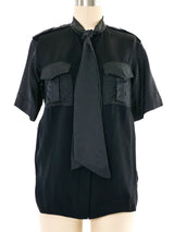 Celine Dot Print Silk Blouse Top arcadeshops.com