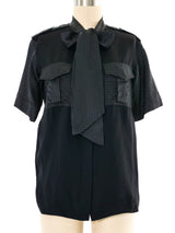 Celine Dot Print Silk Blouse Top arcadeshops.com