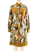 Hermes Gibiers Silk Shirtdress Dress Dress arcadeshops.com
