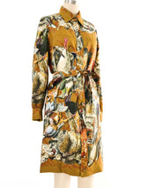 Hermes Gibiers Silk Shirtdress Dress Dress arcadeshops.com
