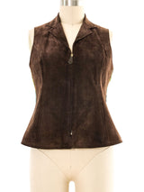 Hermes Gibiers Silk Back Suede Vest Jacket arcadeshops.com