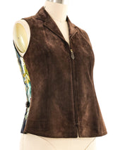 Hermes Gibiers Silk Back Suede Vest Jacket arcadeshops.com