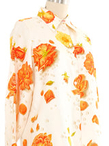 Hermes Floral Silk Blouse Top arcadeshops.com