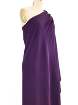 1970s Halston Eggplant One Shoulder Wrap Dress Dress arcadeshops.com