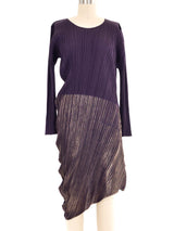 Issey Miyake Pleats Please Deep Purple Metallic Accent Dress Dress arcadeshops.com