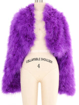 Purple Marabou Crop Jacket Jacket arcadeshops.com