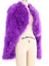 Purple Marabou Crop Jacket Jacket arcadeshops.com