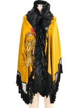 Art To Wear Fringed Satin Cape Jacket arcadeshops.com