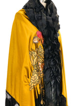 Art To Wear Fringed Satin Cape Jacket arcadeshops.com