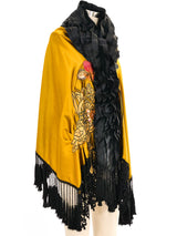 Art To Wear Fringed Satin Cape Jacket arcadeshops.com