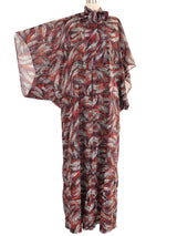 1970s Christian Dior Abstract Dot Caftan Dress arcadeshops.com