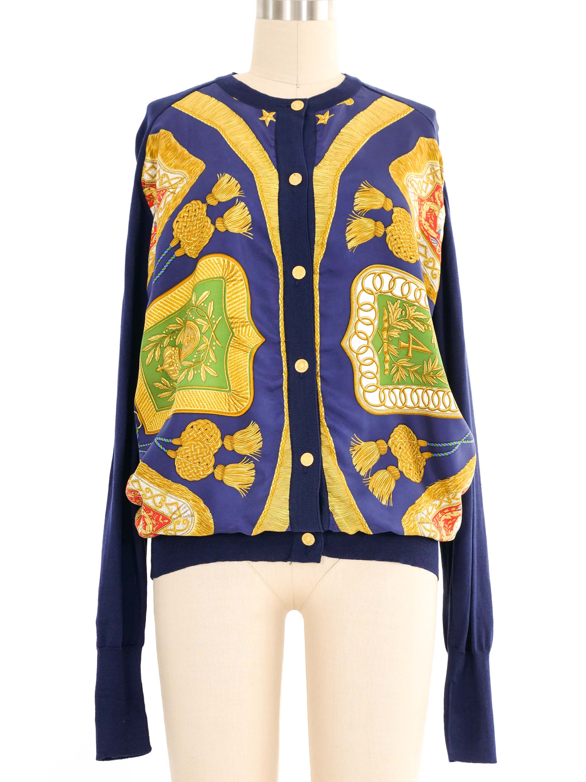 希少 HERMES silk100% cardigan by margiela Vintage 1990s Hermes Silk Knit Cardigan - Raleigh Vintage
