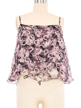 2002 Chanel Logo Floral Printed Silk Top Ensemble Top arcadeshops.com