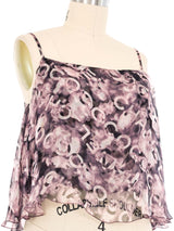 2002 Chanel Logo Floral Printed Silk Top Ensemble Top arcadeshops.com