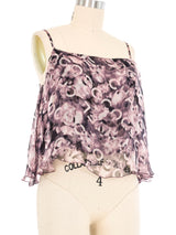 2002 Chanel Logo Floral Printed Silk Top Ensemble Top arcadeshops.com