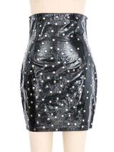 1991 Dolce And Gabbana Studded Patent Leather Skirt Bottom arcadeshops.com