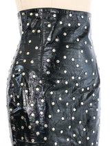1991 Dolce And Gabbana Studded Patent Leather Skirt Bottom arcadeshops.com