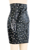 1991 Dolce And Gabbana Studded Patent Leather Skirt Bottom arcadeshops.com