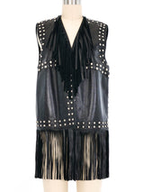 DKNY Studded Fringe Vest Jacket arcadeshops.com