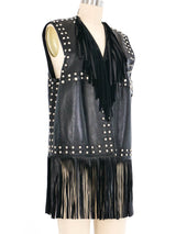 DKNY Studded Fringe Vest Jacket arcadeshops.com