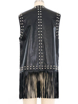 DKNY Studded Fringe Vest Jacket arcadeshops.com